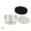 Clear Plastic Jars  w/ Pressure Sensitive Liners - 4 oz.  (White / Black) • 9373 / 9374