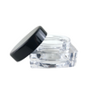 Cosmetic Jars Thick Wall Square Beauty Containers 10 Gram (Clear / White / Black  Cap)