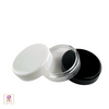 Lids for 10 gram cosmetic jars in colors of white, clear and black.