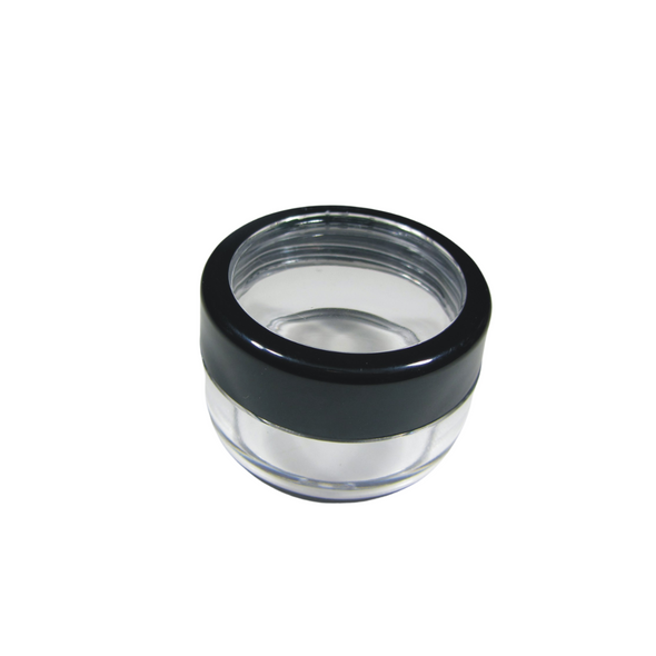 Cosmetic Jars Plastic Beauty Containers - 10 Gram (Black Trim Acrylic Window Lids) • 3010 Beauty-Makeup-Supply