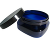 Plastic Jars Square Blue PET Beauty Containers 4 oz. (Black Lid w/ Pressure Sensitive Liner) • 9304 Beauty-Makeup-Supply