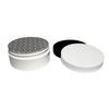 Plastic Jars Low Profile Wide Mouth Thick Wall 2 oz. (White / Black Cap w/ Liners) • 9333 / 9334 Beauty-Makeup-Supply